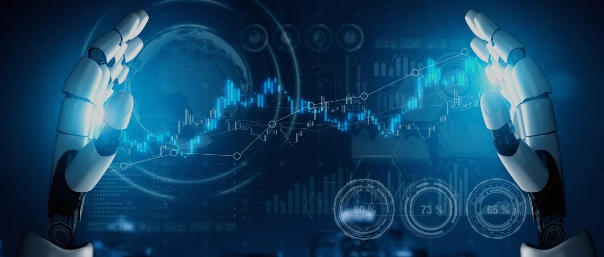 Image showing robotics and cognitive process automation in finance, highlighting RPA technology